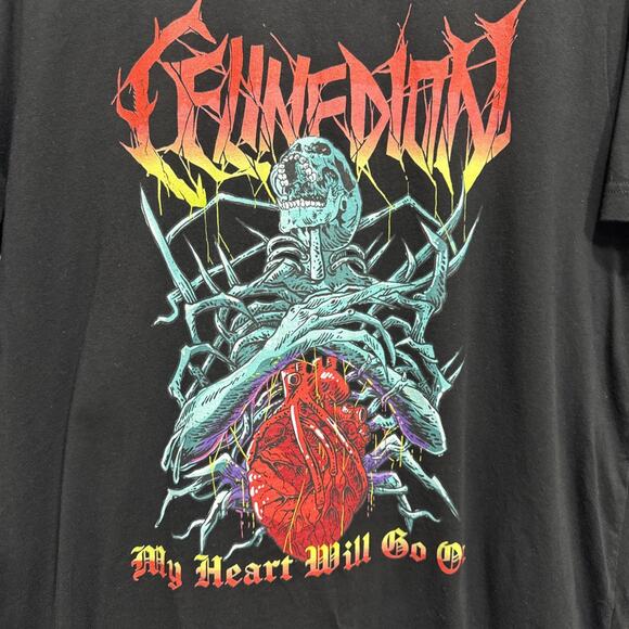 Celine Dion My Heart Will Go On Heavy Metal T-Shirt Mens Size L/XL Black Tee - Picture 2 of 7